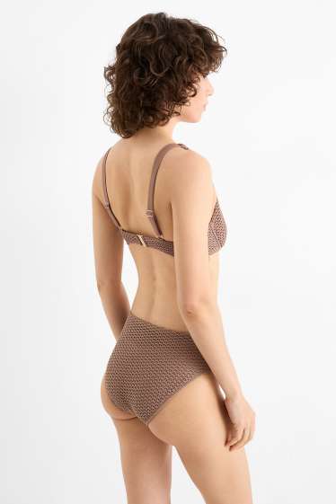 Dona - Calces de biquini - mid waist - LYCRA® XTRA LIFE™ - texturades - marró