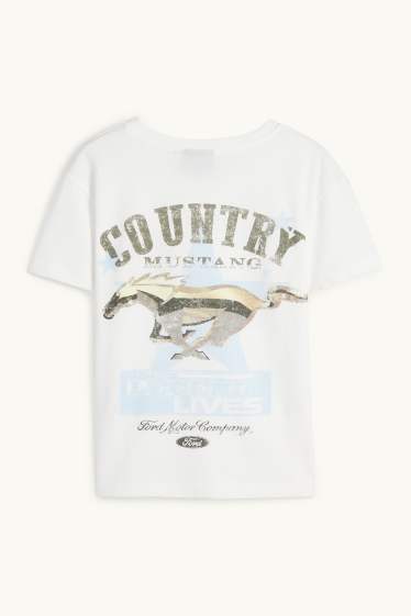 Dames - T-shirt - oversized - Ford - wit