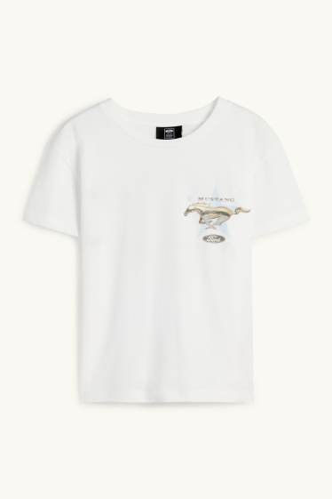 Dames - T-shirt - oversized - Ford - wit
