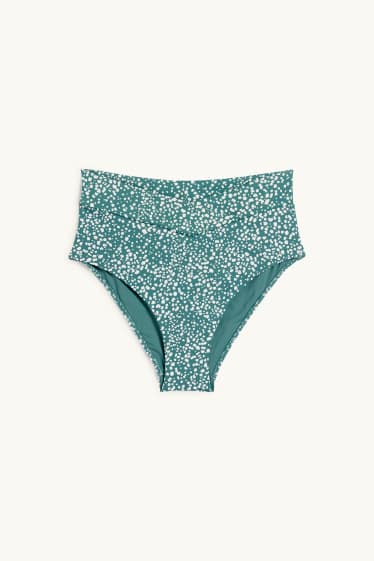 Mujer - Braguita de bikini - high waist - LYCRA® XTRA LIFE™ - de lunares - verde