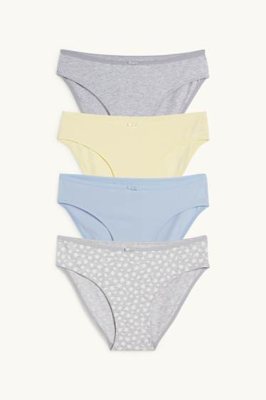 Women - Multipack of 4 - knickers - light gray-melange