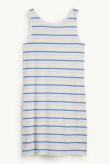 Mujer - Camisón - de rayas - azul / gris