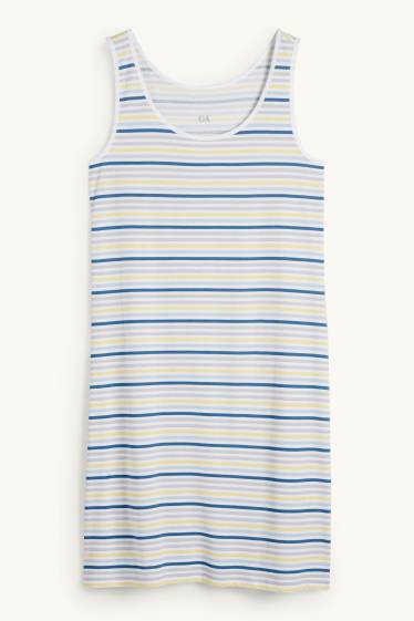 Mujer - Camisón - de rayas - azul / gris