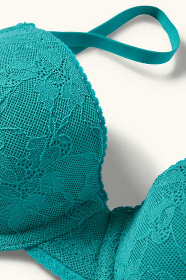Femmes - Soutien-gorge avec armatures - DEMI - ampliforme - turquoise