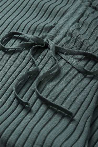 Damen - Strickkleid - gerippt - türkis