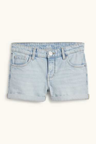 Children Girls - Denim shorts - denim-light blue