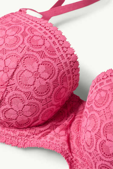 Donna - Reggiseno con ferretti - DEMI - imbottito - fucsia