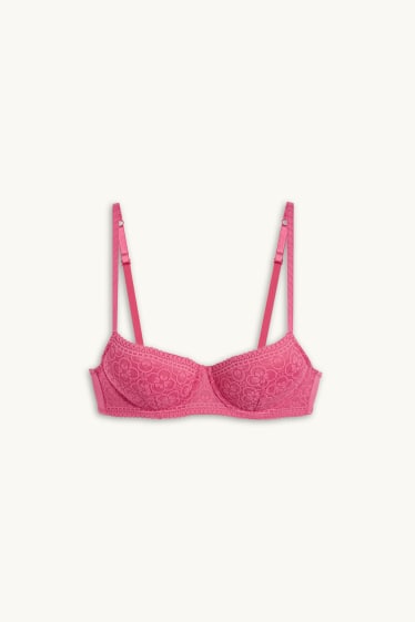 Donna - Reggiseno con ferretti - DEMI - imbottito - fucsia