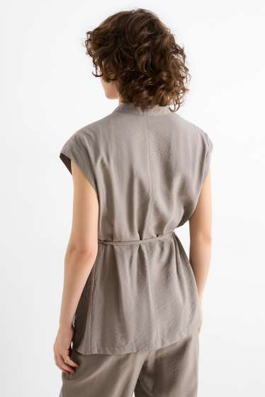 Femmes - Gilet sans manches - relaxed fit - gris