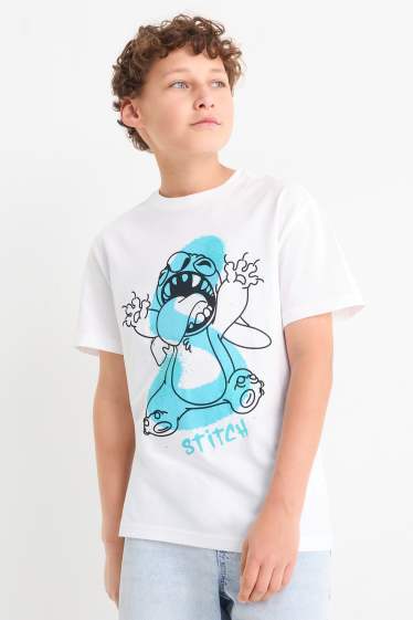 Děti - chlapci - Lilo & Stitch - tričko s krátkým rukávem - bílá