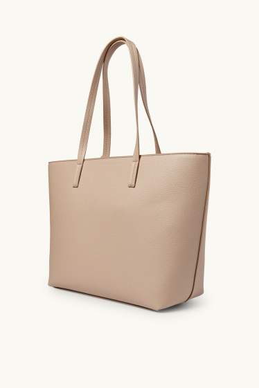 Femmes - Grand cabas - matière synthétique - beige clair