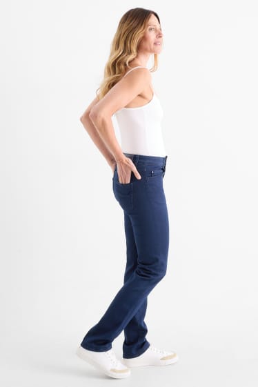 Damen - Premium Denim by C&A - Straight Jeans - Mid Waist - dunkeljeansblau
