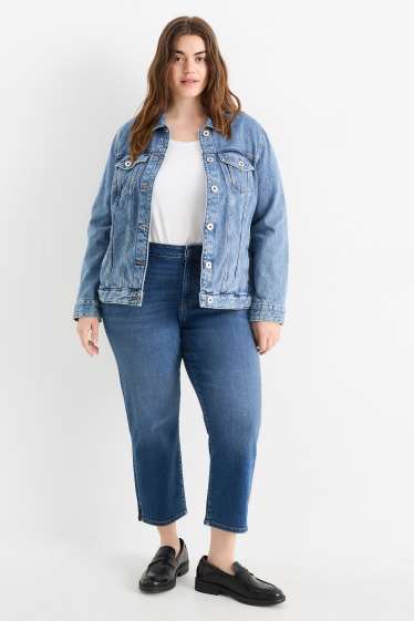Women - Slim jeans - mid-rise waist - blue denim