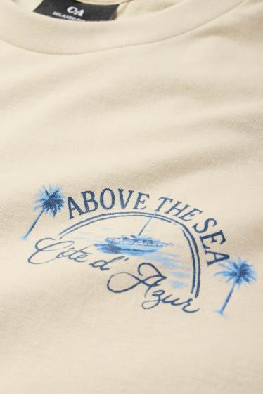Hommes - T-shirt - relaxed fit - beige clair