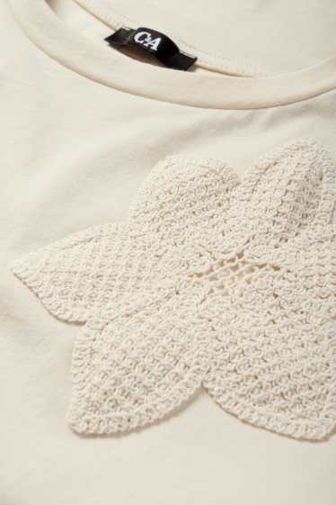 Femmes - T-shirt - relaxed fit - beige