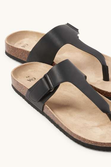 Home - Xancletes - pell sintètica - negre