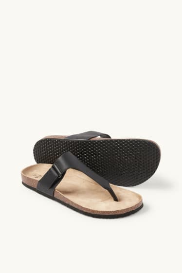 Home - Xancletes - pell sintètica - negre