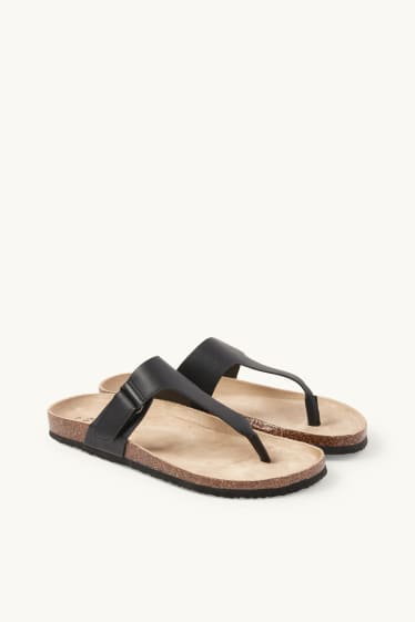 Home - Xancletes - pell sintètica - negre