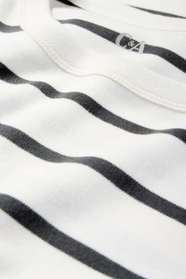 Dámské - Tričko - oversized - pruhované - bílá/černá