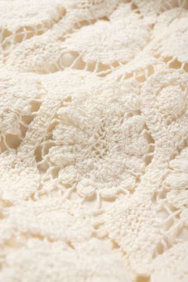 Femmes - Robe crochetée - blanc crème