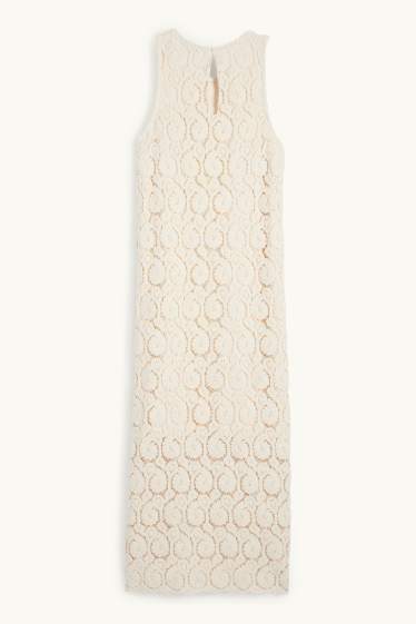 Femmes - Robe crochetée - blanc crème
