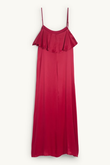 Damen - Satin-Kleid - rot
