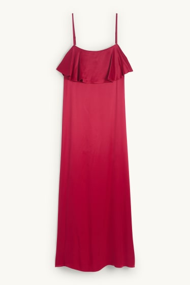 Damen - Satin-Kleid - rot