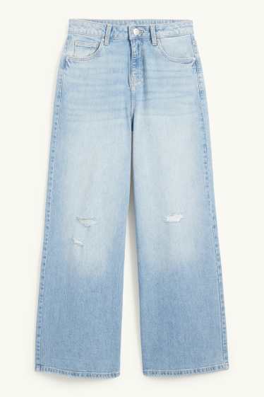 Children Girls - Wide leg jeans - denim-light blue
