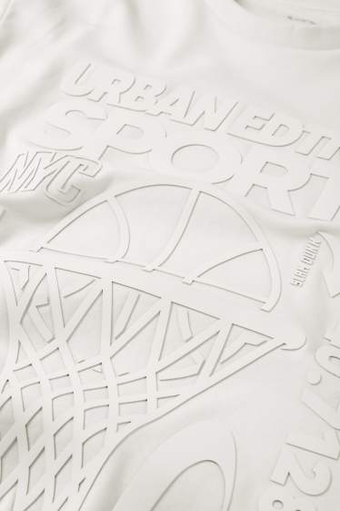 Copii - Băieți - Baschet - tricou cu mânecă scurtă - alb-crem