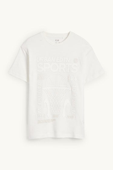 Copii - Băieți - Baschet - tricou cu mânecă scurtă - alb-crem