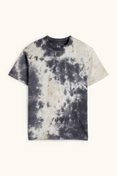 Kinder Jungen - Kurzarmshirt - gemustert - grau