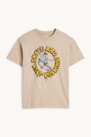 Bambini - Skater scheletro - t-shirt - beige