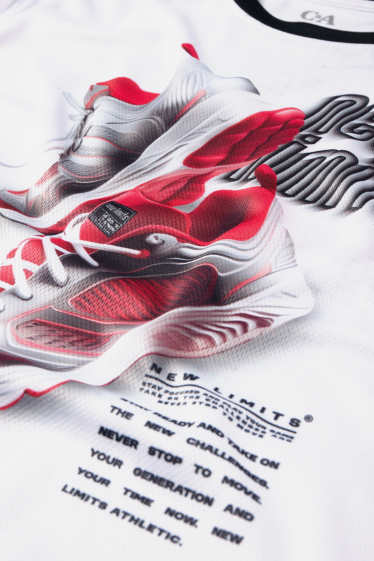 Kinder Jungen - Sneaker - Funktions-Shirt - weiss