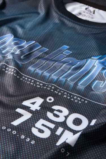 Kinder Jungen - Funktions-Shirt - gemustert - dunkelblau