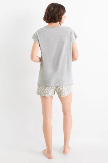 Femmes - Pyjashort - gris clair chiné