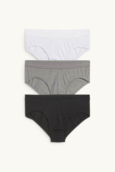 Men - Multipack of 3 - briefs - dark gray