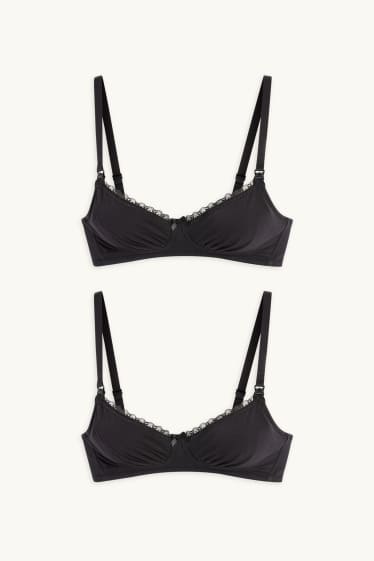 Femei - Multipack 2 buc. - sutien pentru alăptare fără armătură - negru