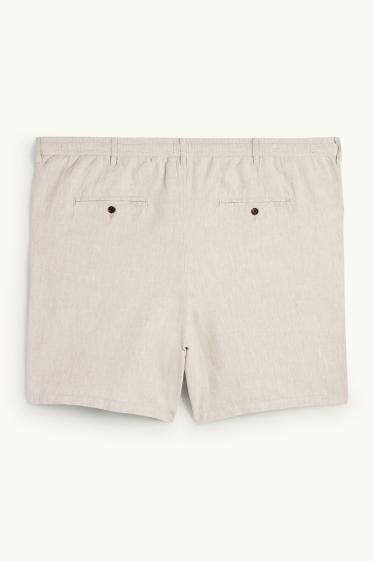 Uomo - Shorts - misto lino - beige chiaro
