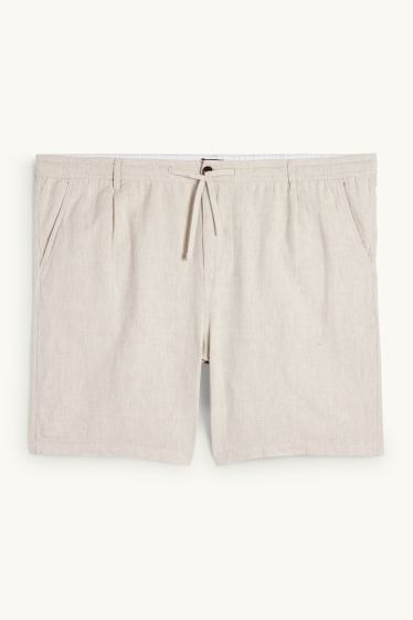 Uomo - Shorts - misto lino - beige chiaro