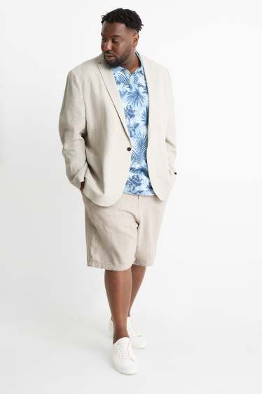 Uomo - Shorts - misto lino - beige chiaro