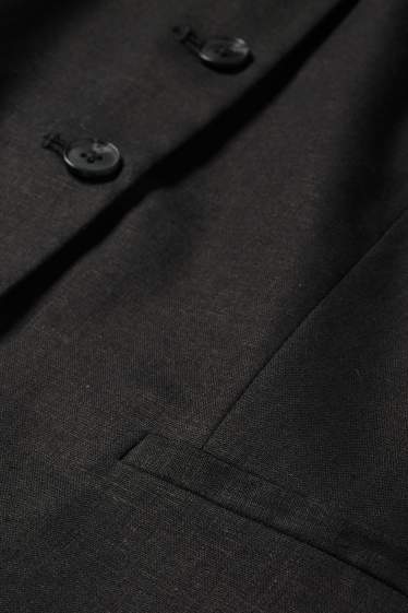 Damen - Weste - Tailored Fit - Leinen-Mix - schwarz