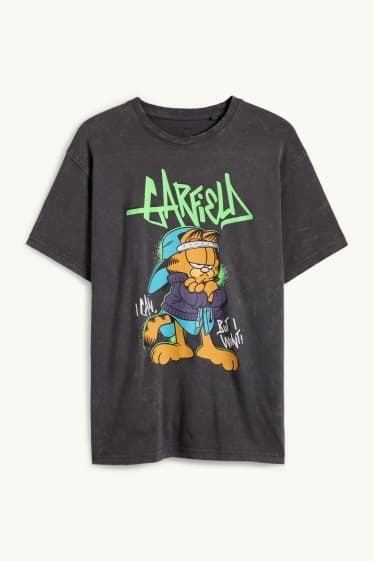 Děti - chlapci - Garfield - tričko s krátkým rukávem - tmavošedá