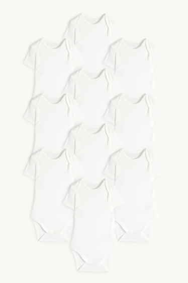 Unisexe - Lot de 10 - bodys bébé - blanc crème