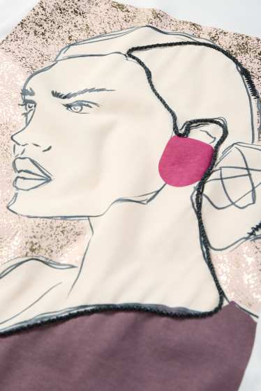 Damen - T-Shirt - Regular Fit - weiß