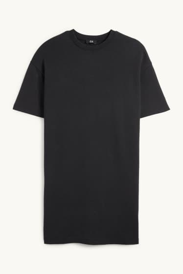 Dames - T-shirt-jurk - zwart