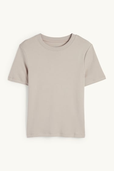 Damen - T-Shirt - Slim Fit - grau