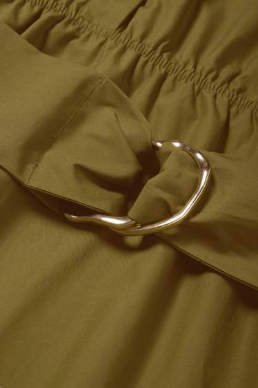 Femmes - Robe-chemisier à ceinture - kaki