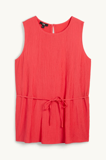 Femei - Bluză fără mâneci - roșu