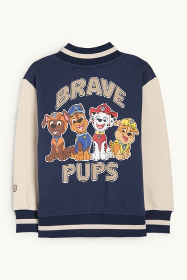 Enfants garçons - La Pat’ Patrouille - Chase, Marcus, Ruben, Zuma - veste style campus - bleu foncé