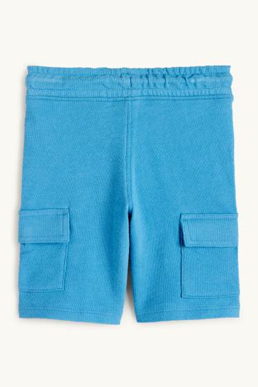 Bambini - Bermuda cargo di felpa - blu